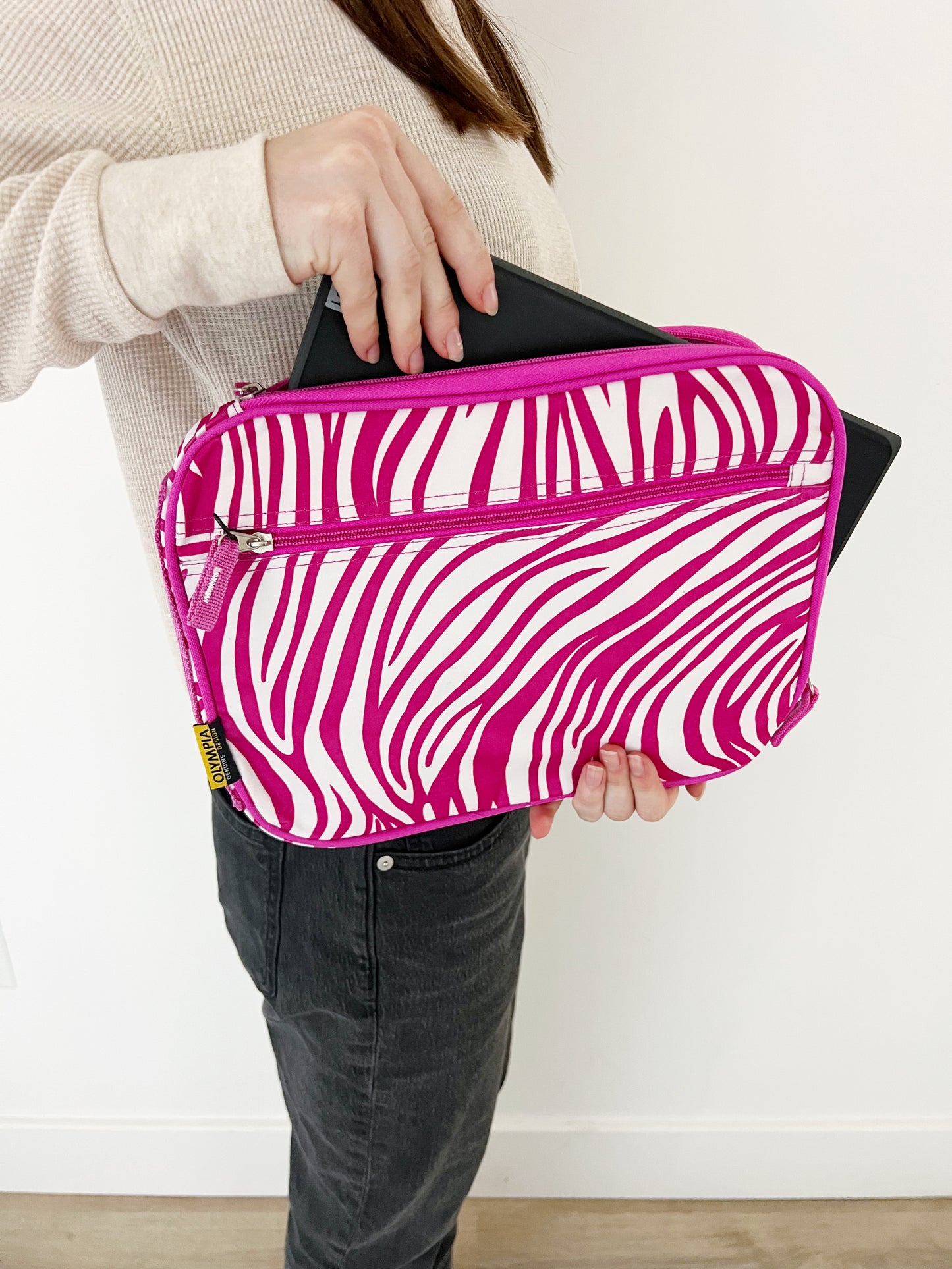 Gift for: Teen/College/Working Gal: Pink Zebra Laptop bag purse
