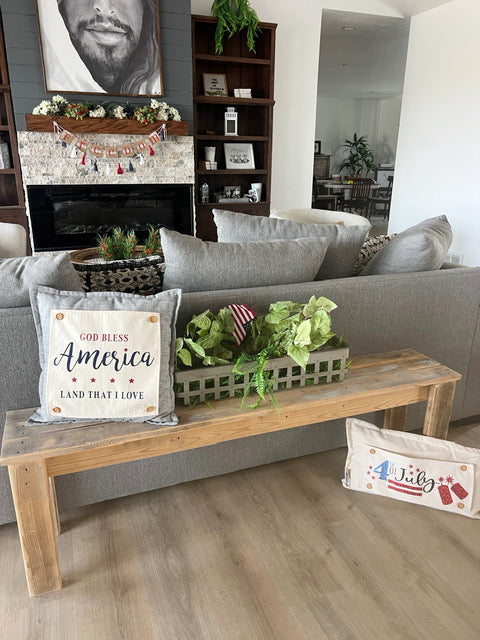 SQUARE Holiday Panel: Summer Fall Spring Patriotic Military Veteran God Bless USA July 4th Sept 11 Remembrance Independence American Farmhouse AMERICA LAND THAT I LOVE