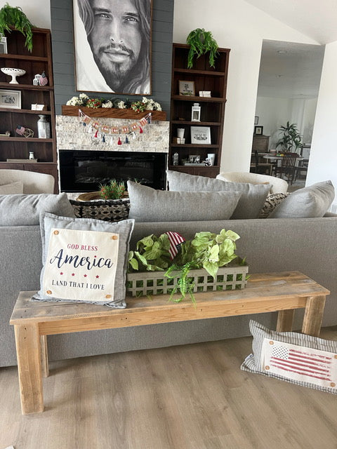 SQUARE Holiday Panel: Summer Fall Spring Patriotic Military Veteran God Bless USA July 4th Sept 11 Remembrance Independence American Farmhouse AMERICA LAND THAT I LOVE