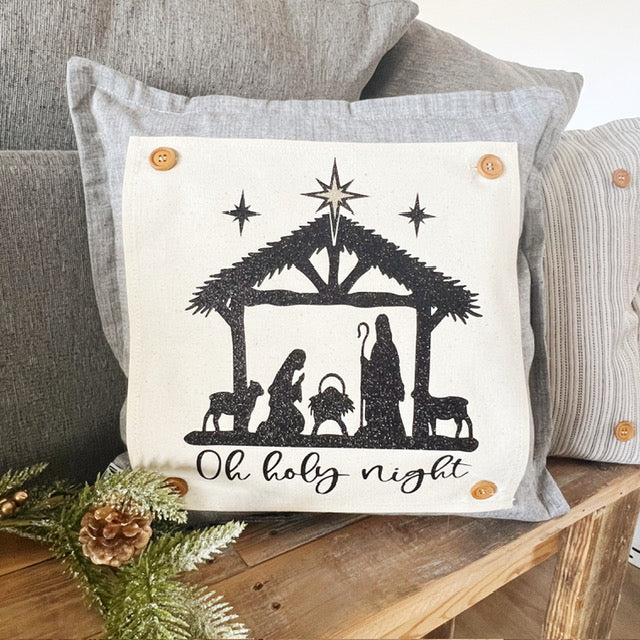 GIFT GUIDE: PERFECT FOR THE GLITTERY GAL IN YOUR LIFE!   SQUARE GIFT SET of 2: Glitter NATIVITY OH HOLY NIGHT and GLITTER JOY TO THE WORLD