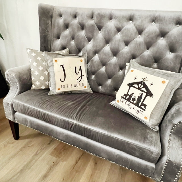 GIFT GUIDE: PERFECT FOR THE GLITTERY GAL IN YOUR LIFE!   SQUARE GIFT SET of 2: Glitter NATIVITY OH HOLY NIGHT and GLITTER JOY TO THE WORLD