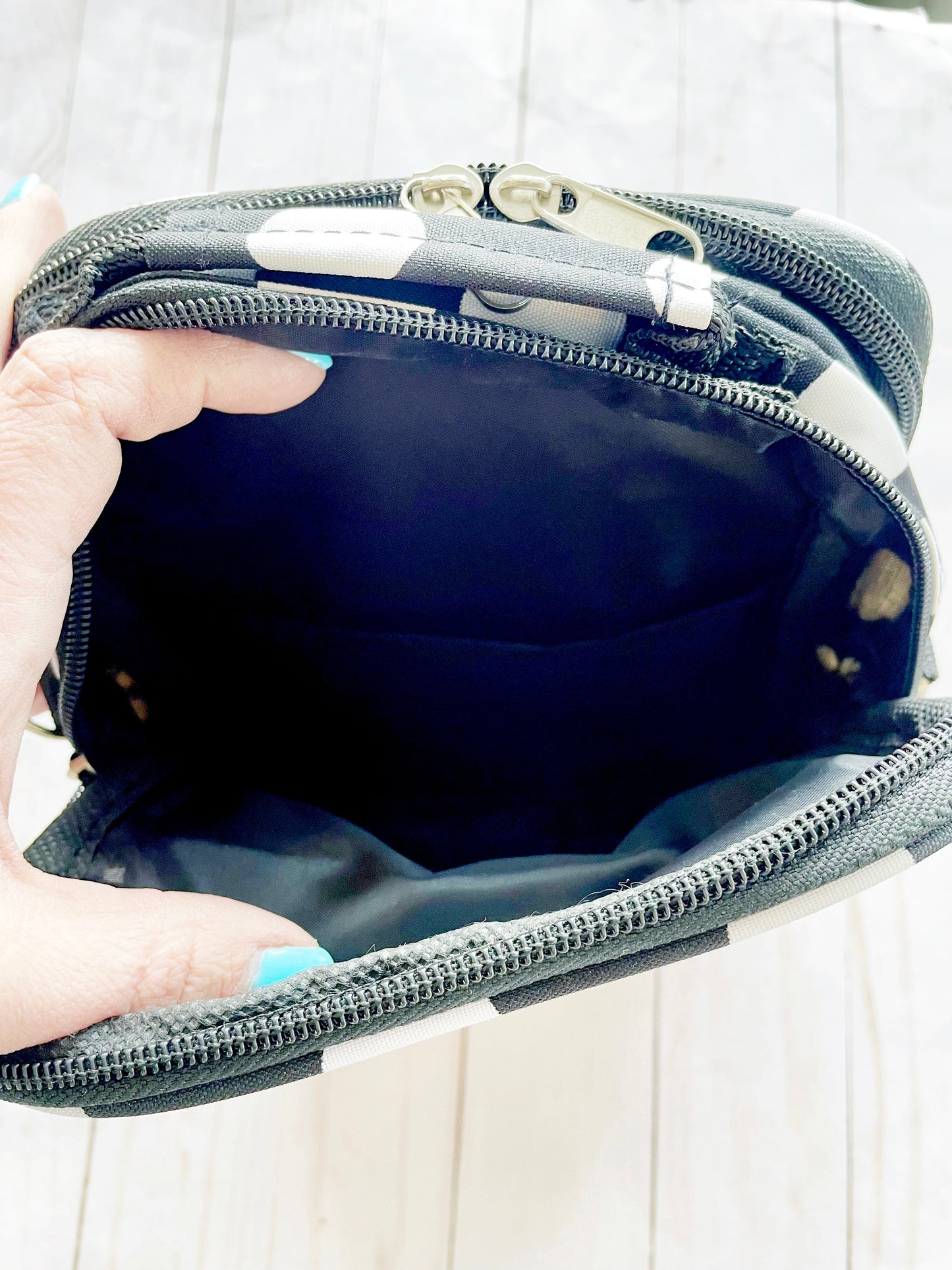 Gift for: Teen/College/Mom /Working Gal: black Polka Dot Messanger bag purse