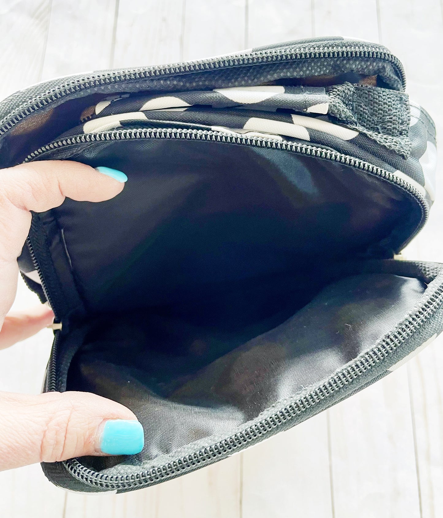 Gift for: Teen/College/Mom /Working Gal: black Polka Dot Messanger bag purse