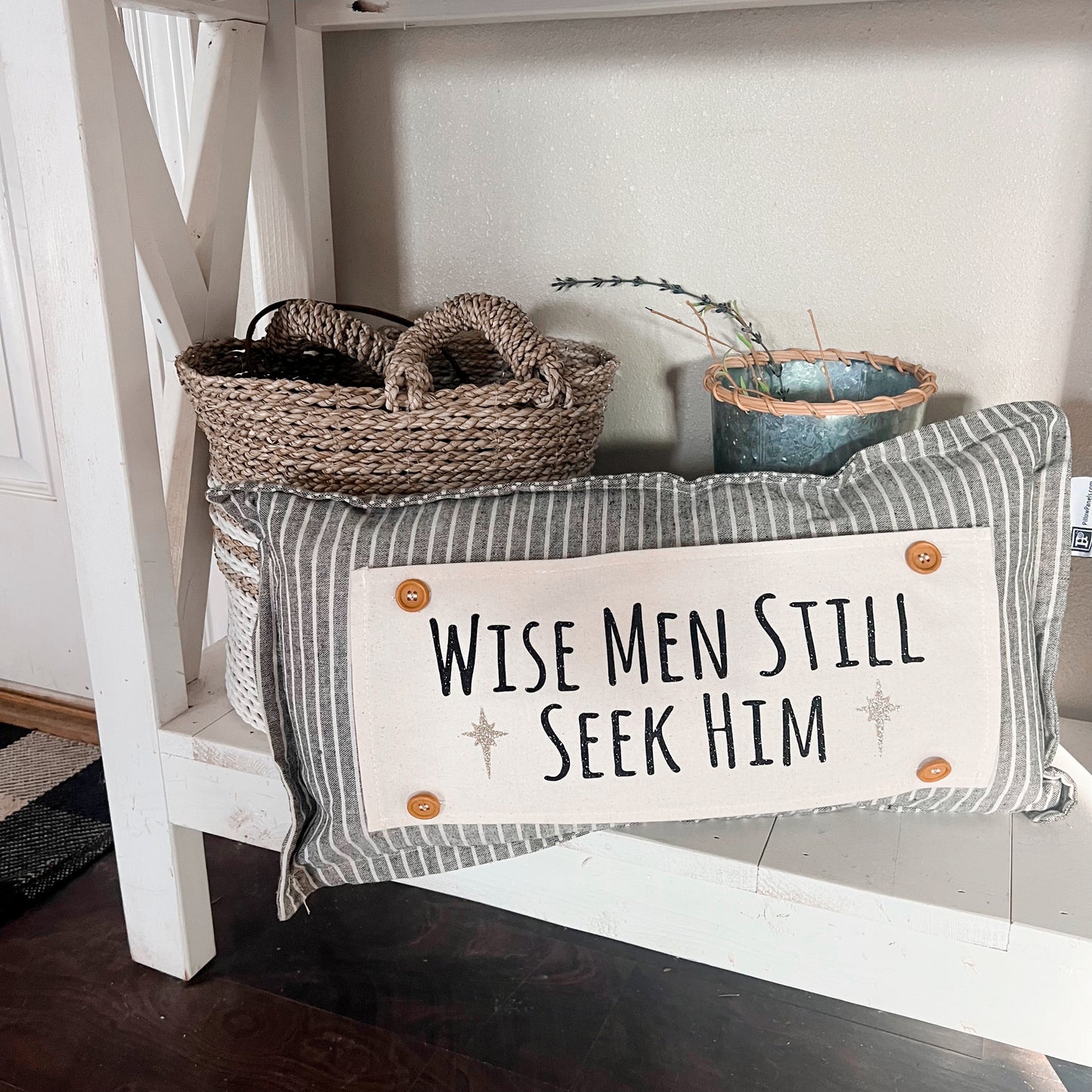 NEW! Glitter Christmas Holiday Panel Winter Jesus Religious Savior Christ Star Wise Men Still Seek Him