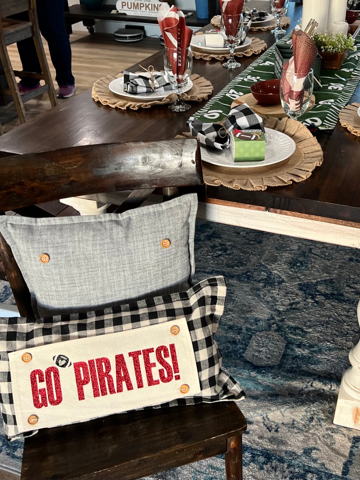 PANEL ONLY: Glitter Special Events: Favorite Football SUPERBOWL PARTY Winter Fall Football Team Autumn; Sports / Super Bowl CUSTOM SPORTS TEAM