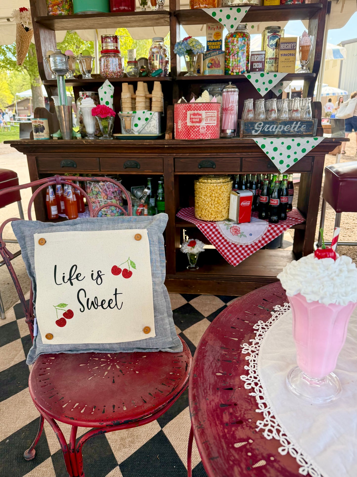 Glitter SQUARE Panel: Cherry LIFE IS SWEET