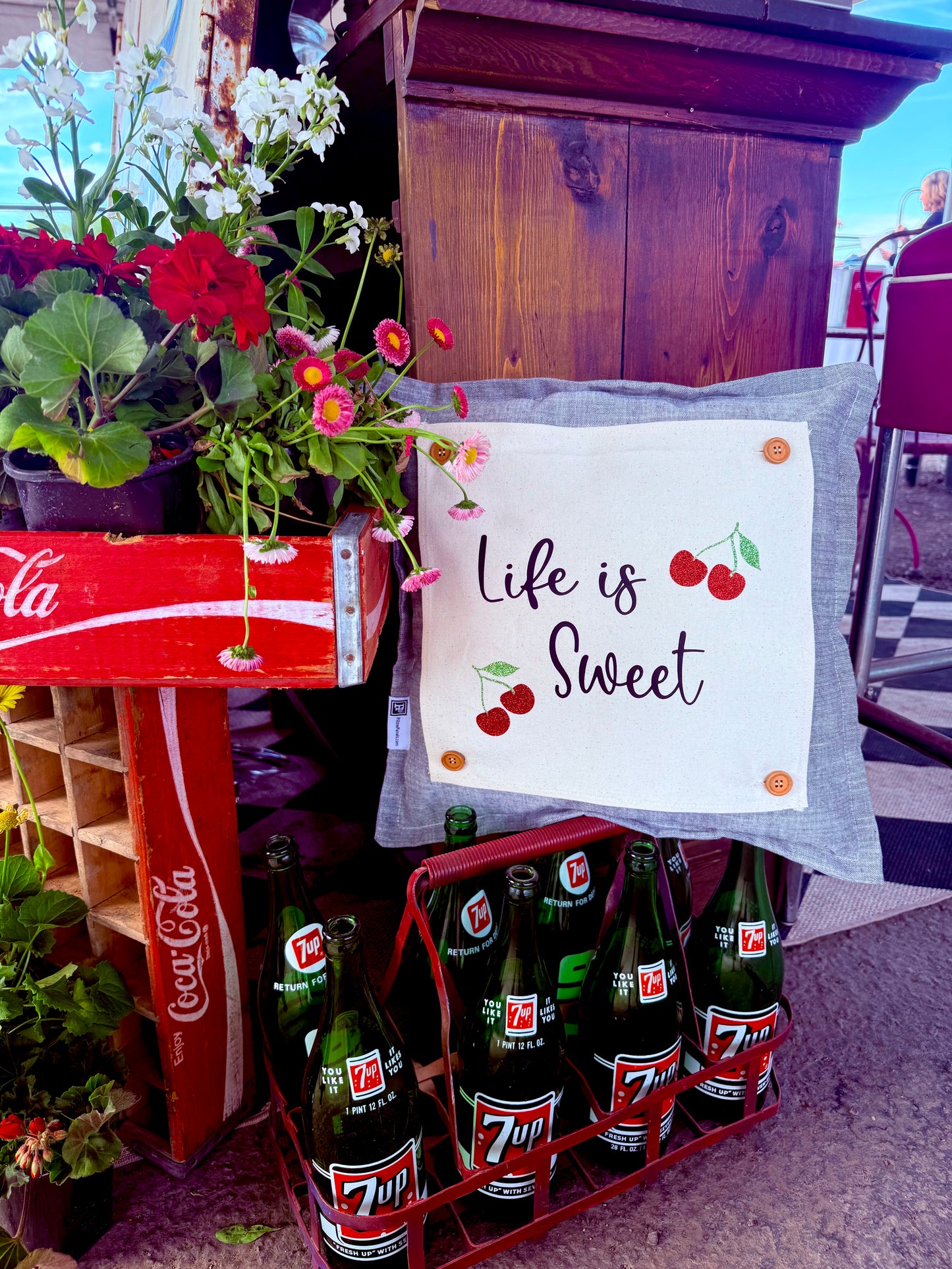 Glitter SQUARE Panel: Cherry LIFE IS SWEET