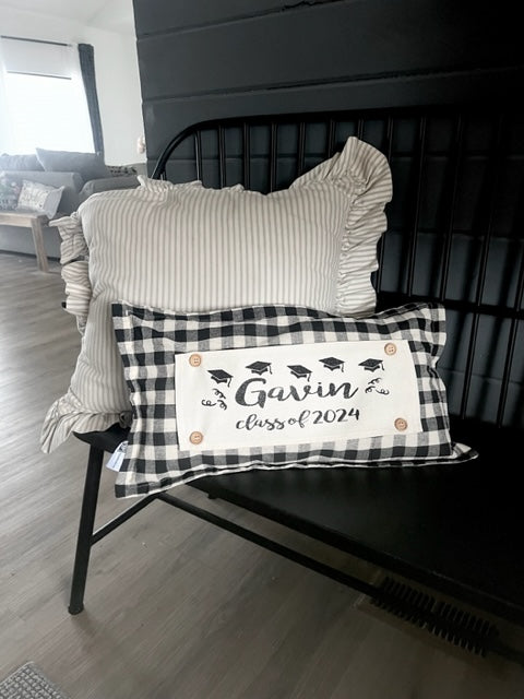 SEASONAL SET: Buffalo Check Gingham Pillow (comes w/ foam insert & these 4 panels in back pocket) SUNFLOWERS, SNOWMAN SCARVES, BE MY VALENTINE, SUMMER VINTAGE CAMPER