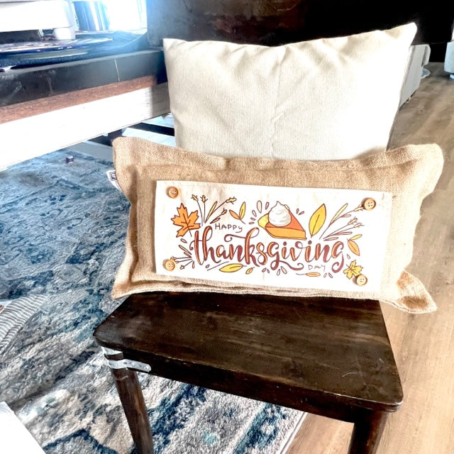 SEASONAL BUNDLE SET: Burlap Idaho Potato Farm Sack Bag Pillow (comes with insert and these 4 panels inside back pocket); Winter Spring Summer Fall Autumn: DEER, BUNNY HOP EASTER, HOME SWEET HIVE BEE, THANKFUL PUMPKINS,