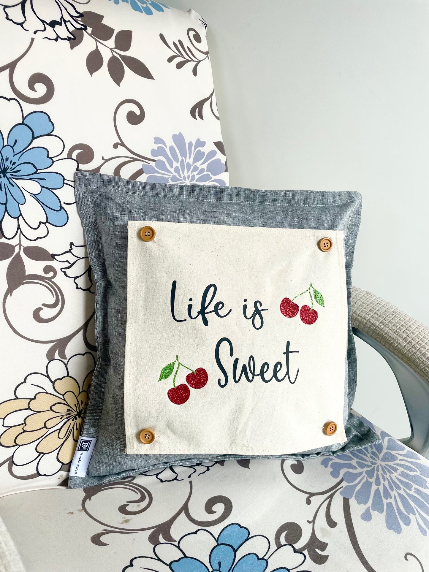 Glitter SQUARE Panel: Cherry LIFE IS SWEET
