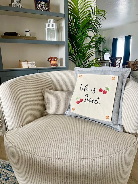 Glitter SQUARE Panel: Cherry LIFE IS SWEET