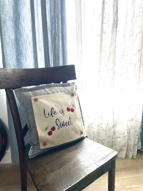 Glitter SQUARE Panel: Cherry LIFE IS SWEET
