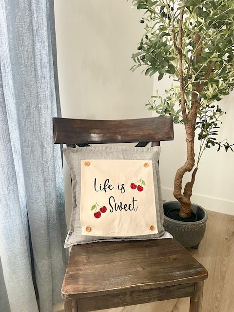 Glitter SQUARE Panel: Cherry LIFE IS SWEET