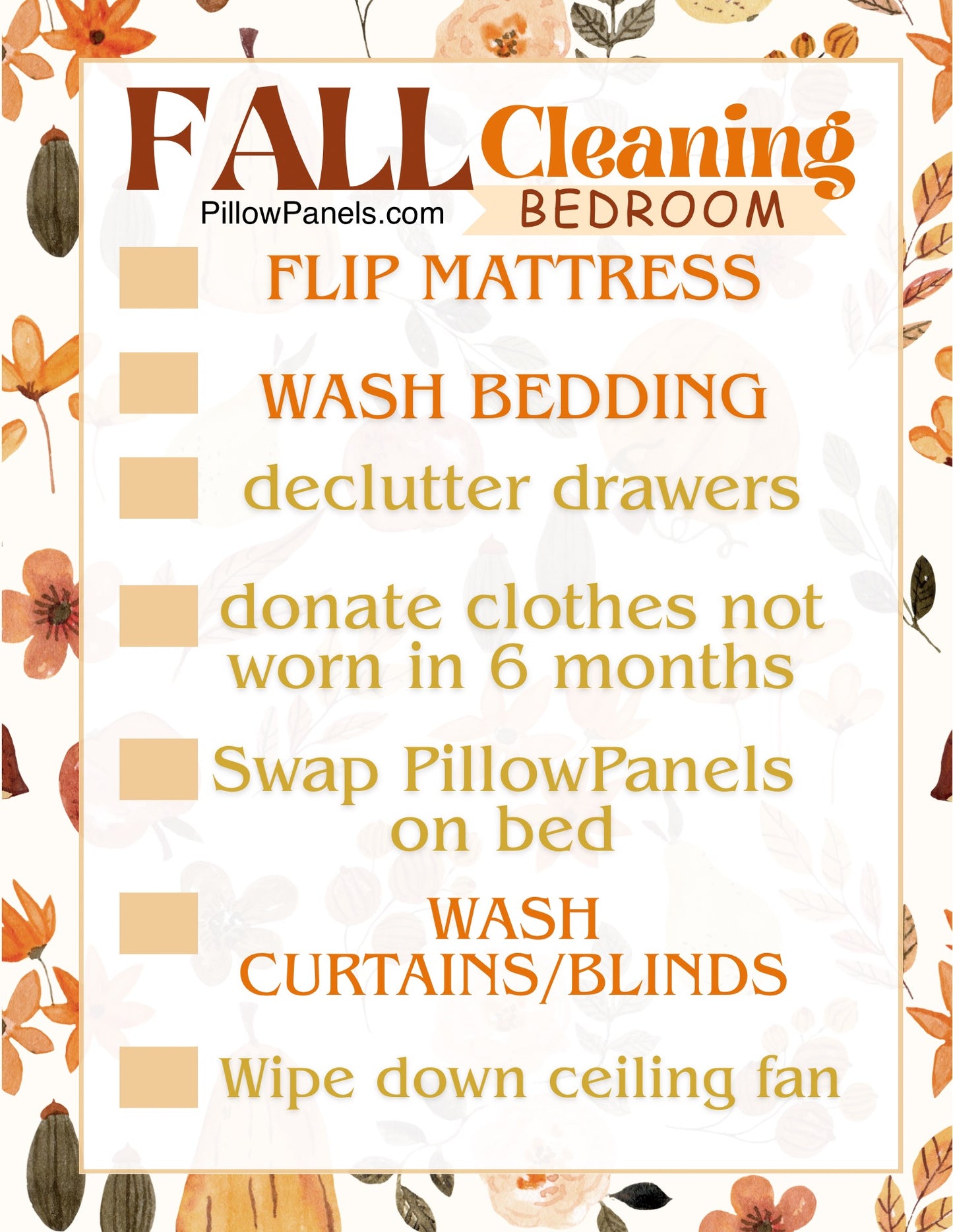 FREEBIE Tip eCard:  FALL CLEANING: BEDROOM