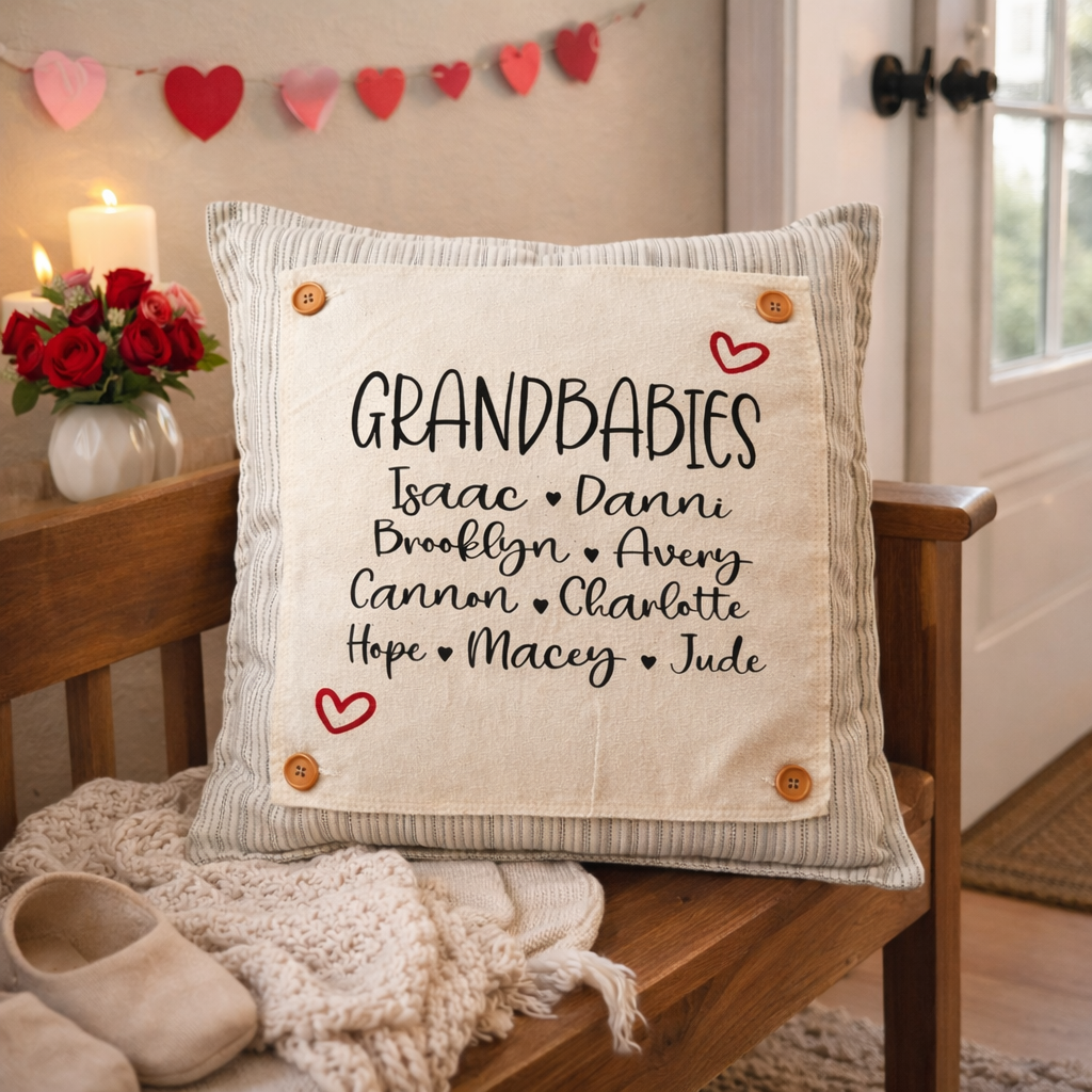 PANEL ONLY: SQUARE Custom Memory SQUARE PANEL: Grandkids/Nana/Mimi/Aunt Name/Grandma Mother's Day Mom Gift, GRANDBABIES PANEL