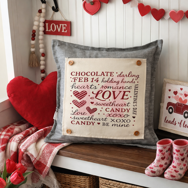 NEW! WINTER BUNDLE: 3 seasons + CHARCOAL pillow: CHRISTMAS TREE, SNOWFLAKE, V-DAY SUBWAY ART