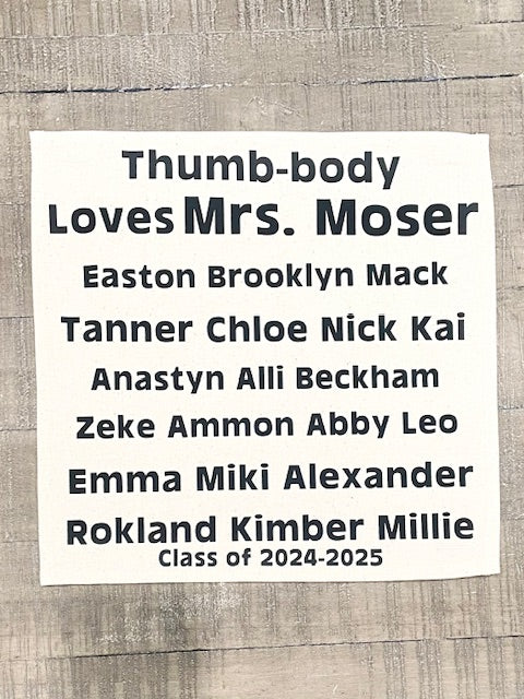 SQUARE Custom Memory Panel: Teacher Appreciation, SQUARE CUSTOM PANEL