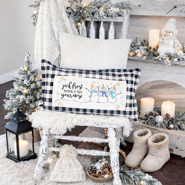 PANEL ONLY:
Season Panel: Winter January Decor Snow Snowflake Christmas; Singing Chorus Caroling Dancing Snowman JACK FROST