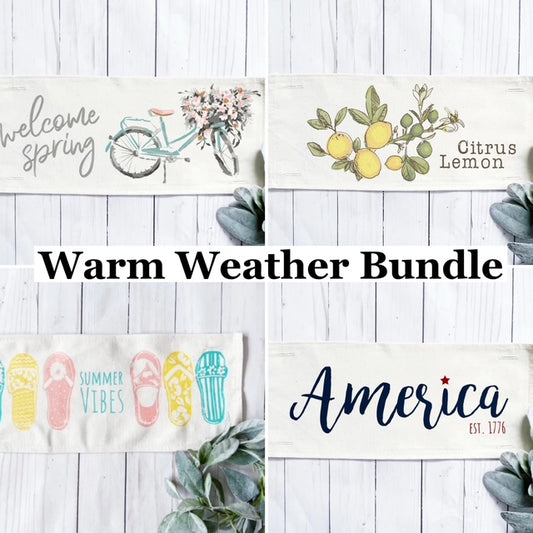 Bundle Deal: Warm Weather Bundle (4 pack) SAVE!!!:WELCOME SPRING BIKE, CITRUS LEMON, FLIP FLOPS, AMERICA 1776