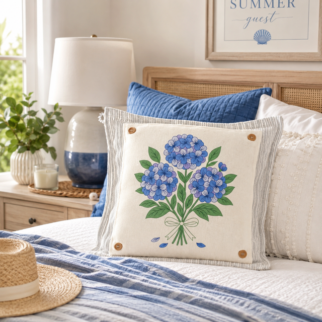 PANEL ONLY: SQUARE Entry, Garden, House Warming, Host, Mother's Day Neutral; HYDRANGEAS