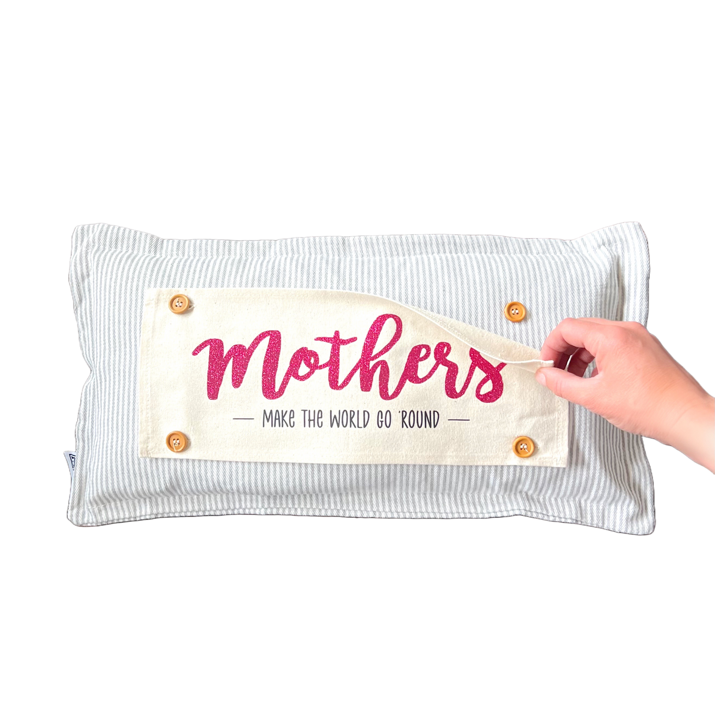 Glitter Holiday Panel: Spring, Gift; Mom Her MOTHER'S DAY MAKE THE WORLD GO ROUND