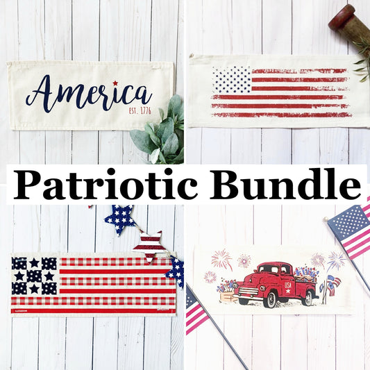 Bundle Deal: Patriotic Bundle (4 pack) SAVE!!!:AMERICA 1776 / QUILTED BARN FLAG / OLD GLORY FLAG / FIREWORKS TRUCK