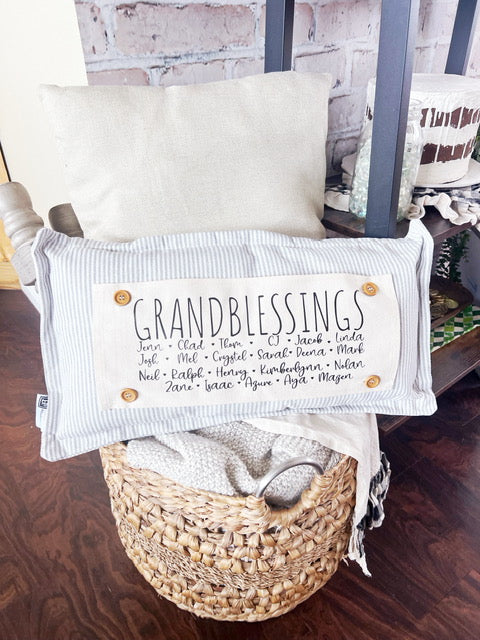 GIFT GUIDE: BEST GIFT FOR GRAMMA'S, NANA, MIMI, NONNIE, OMA! Custom Memory Panel: Grandkids/Nana/Mimi/Aunt Name/Grandma Mother's Day Mom Gift, GRANDBLESSINGS PANEL