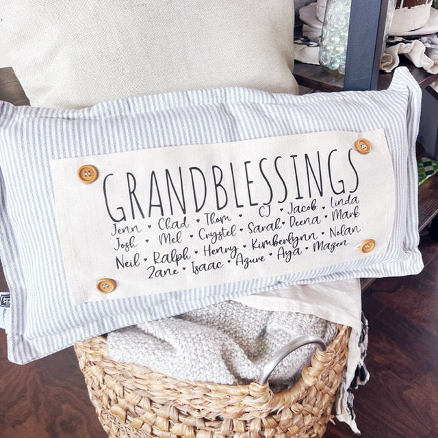 GIFT GUIDE: BEST GIFT FOR GRAMMA'S, NANA, MIMI, NONNIE, OMA! Custom Memory Panel: Grandkids/Nana/Mimi/Aunt Name/Grandma Mother's Day Mom Gift, GRANDBLESSINGS PANEL