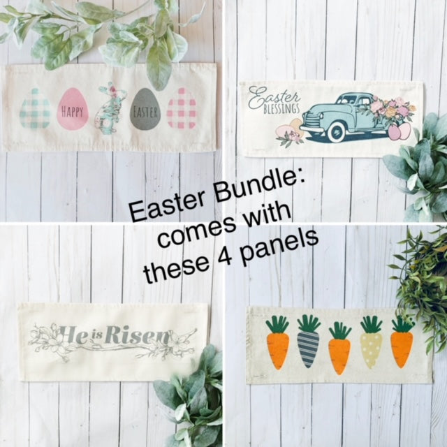 BUNDLE DEAL: Easter Season Panels (4 pack) SAVE!!!: Eggs / Easter Truck / Carrots / He Is Risen