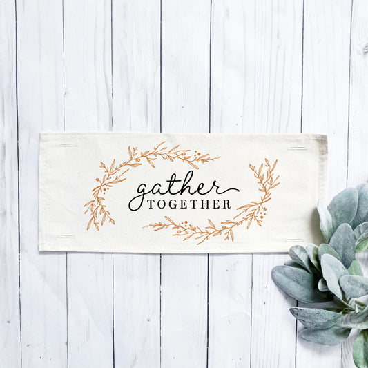 Neutral Panel: Fall Autumn, Host, Thanksgiving, Gratitude, Family, Friends, House Warming; GATHER TOGETHER