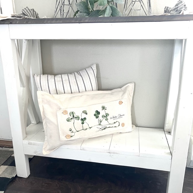 Botanical Panel: Shamrock St. Patrick's Farm Spring, Summer; WHITE CLOVER