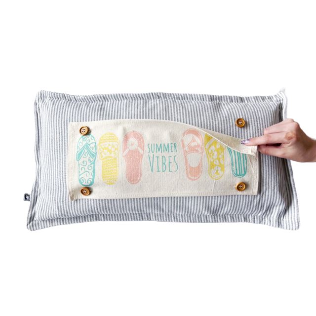 Seasonal Panel: Boho Summer Beach Wave Ocean Sea Sand Surf Board Thongs Vintage Floral SUMMER FLIP FLOPS