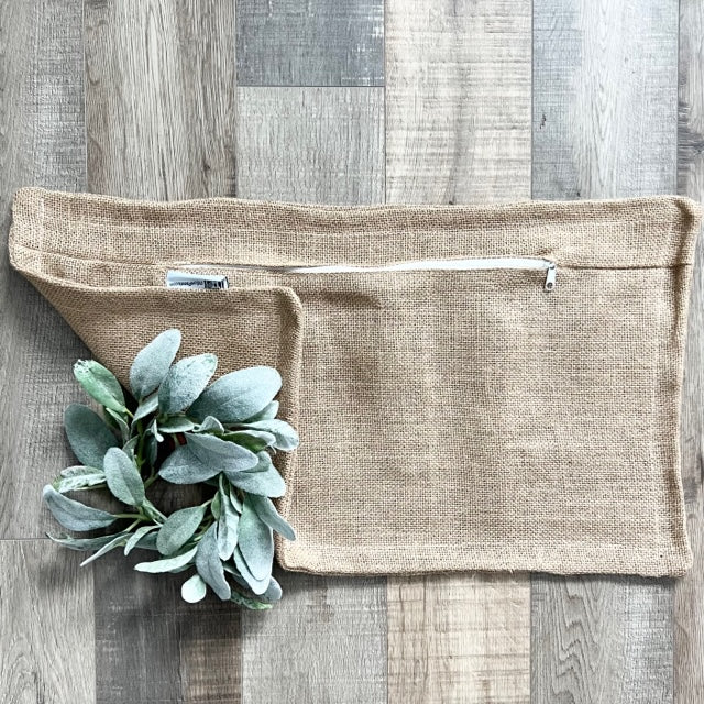 COVER ONLY: BURLAP PILLOW COVER (no insert)