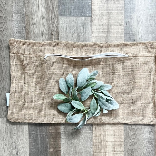 COVER ONLY: BURLAP PILLOW COVER (no insert)