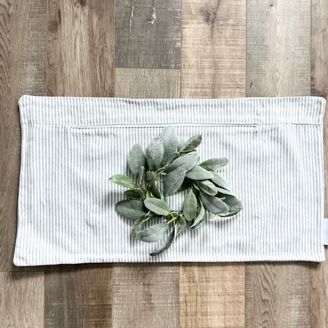 COVER ONLY: GRAY/WHITE STRIPES TICKING COVER (no insert)