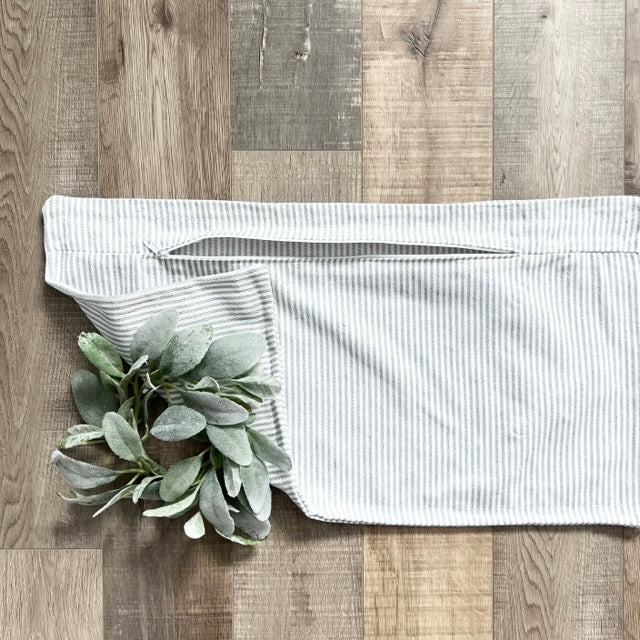 COVER ONLY: GRAY/WHITE STRIPES TICKING COVER (no insert)