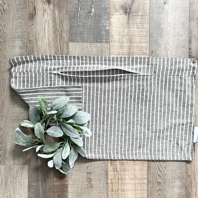 COVER ONLY: DARK CHARCOAL/CREAM STRIPES COVER (no insert)