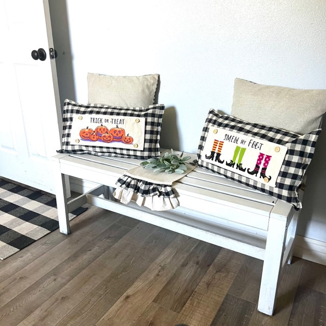 PARTY PACKAGE BUNDLE: Holiday Panel Halloween October Fall Autumn: Trick or Treat / Smell My Feet + BUFFALO CHECK RUNNER