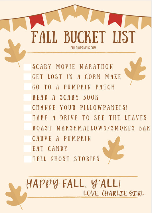 Tip Card: Harvest Fun Things to do in Fall Bucket List Printable