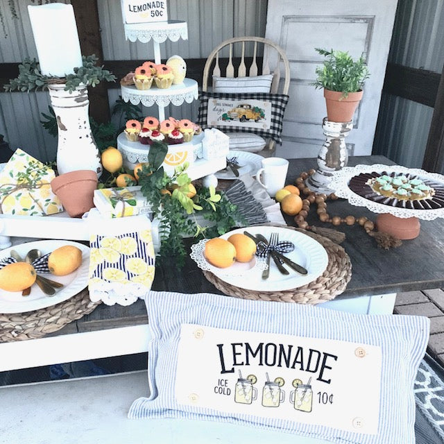 Matching Table Runner: CHARCOAL/CREAM STRIPES RUNNER