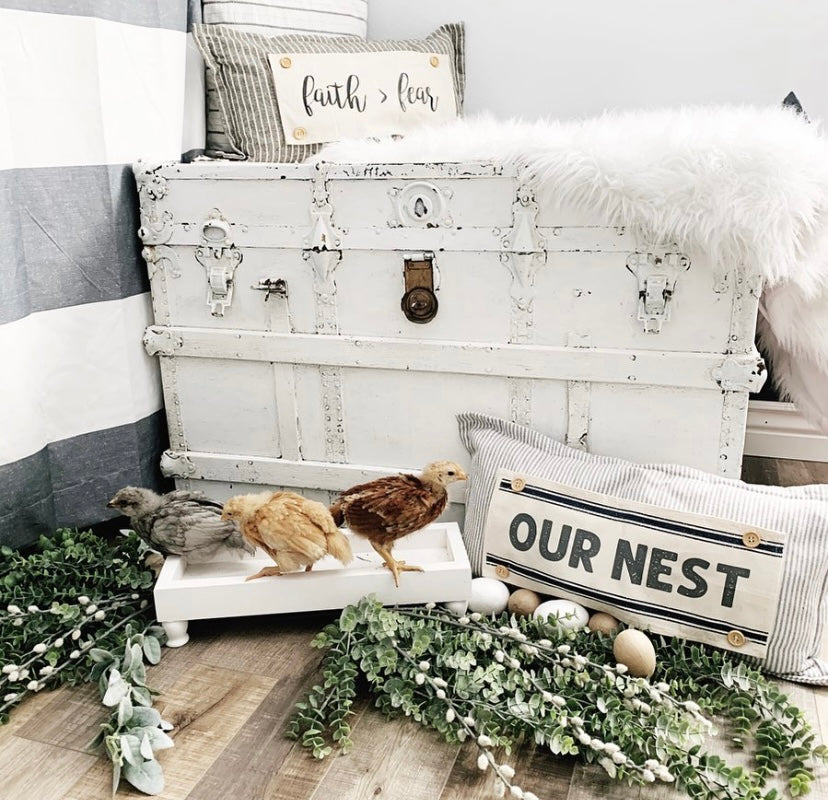 Neutral Panel: Seed Sack Farmhouse Vintage Family Love Our Nest