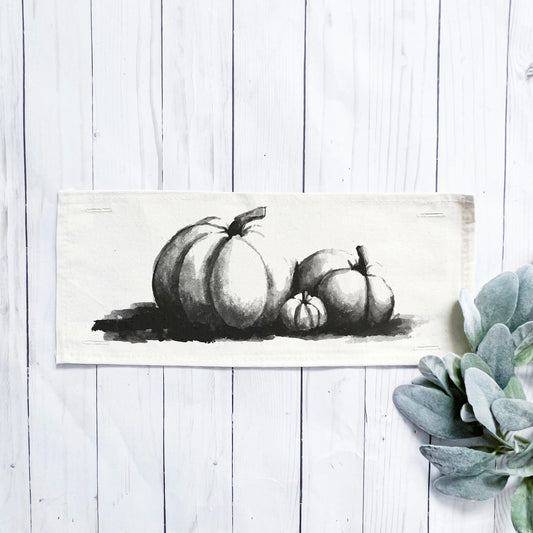 Seasonal Panel: Hand-Painted White Pumpkins; Fall Autumn, WHITE PUMPKINS