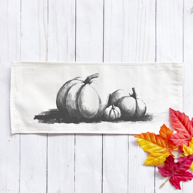 Seasonal Panel: Hand-Painted White Pumpkins; Fall Autumn, WHITE PUMPKINS