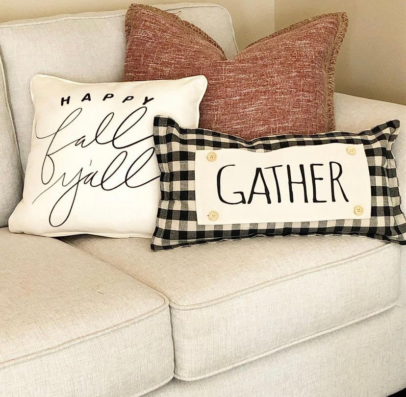 COVER ONLY: Gingham BUFFALO CHECK PILLOW COVER (no insert)