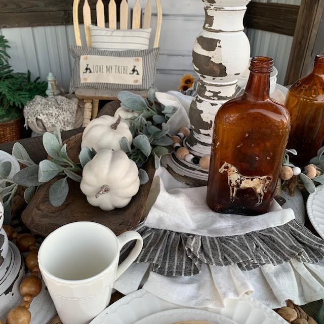 PARTY PACKAGE BUNDLE: Holiday Panel Thanksgiving November Fall Autumn: HARVEST WHEAT / VINTAGE FALL PUMPKIN BIKE + farmhouse charcoal runner