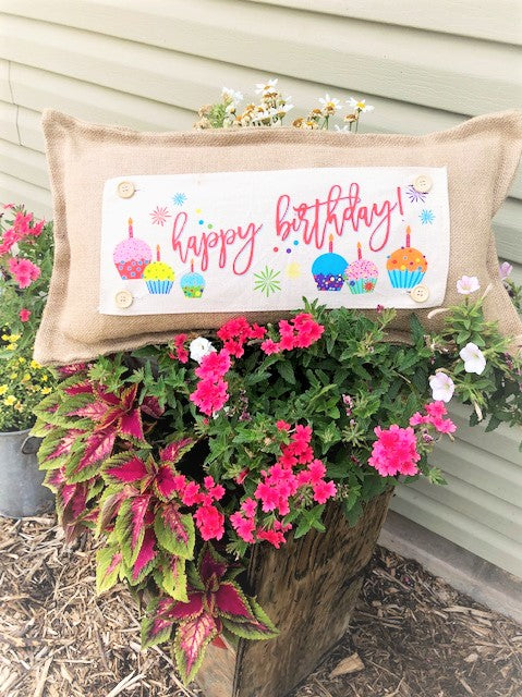 Special Event Party Panel: Cupcakes Kids Girl Confetti Gift for Her: HAPPY BIRTHDAY