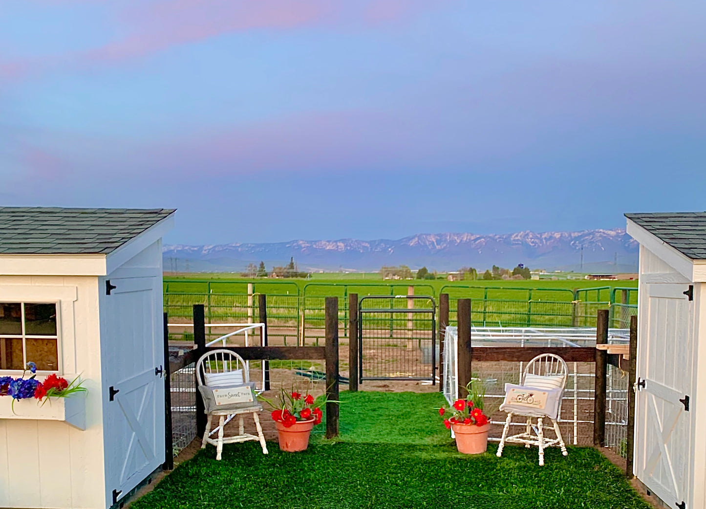 Neutral Panel: Spring, Summer; Vintage Old Barn Water Color Art Farm Sweet Farm Animals Cow Pig Ranch