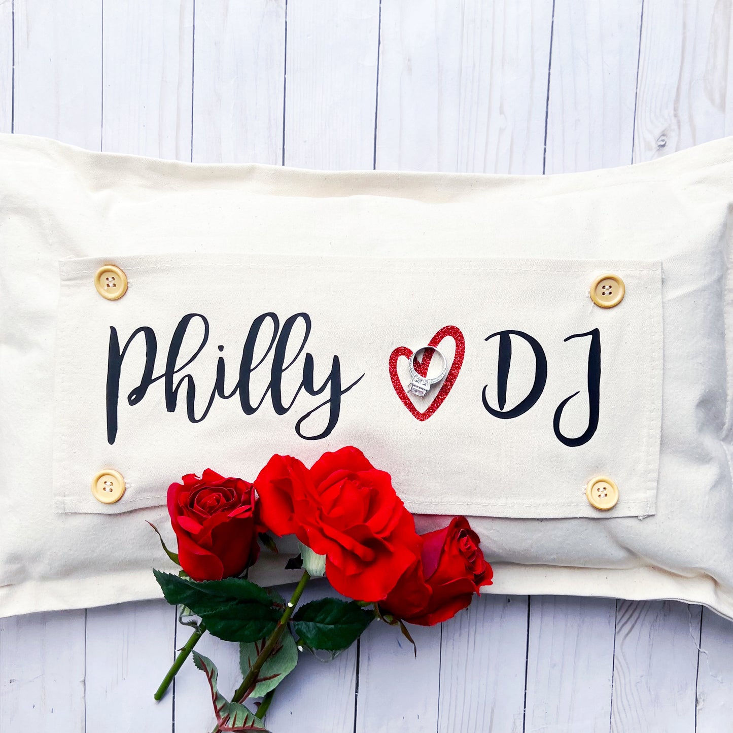 Glitter Custom Name Panel: Love Bling Glitz Pookie Valentine Wedding Anniversary - CUSTOM NAME OPEN RED HEART