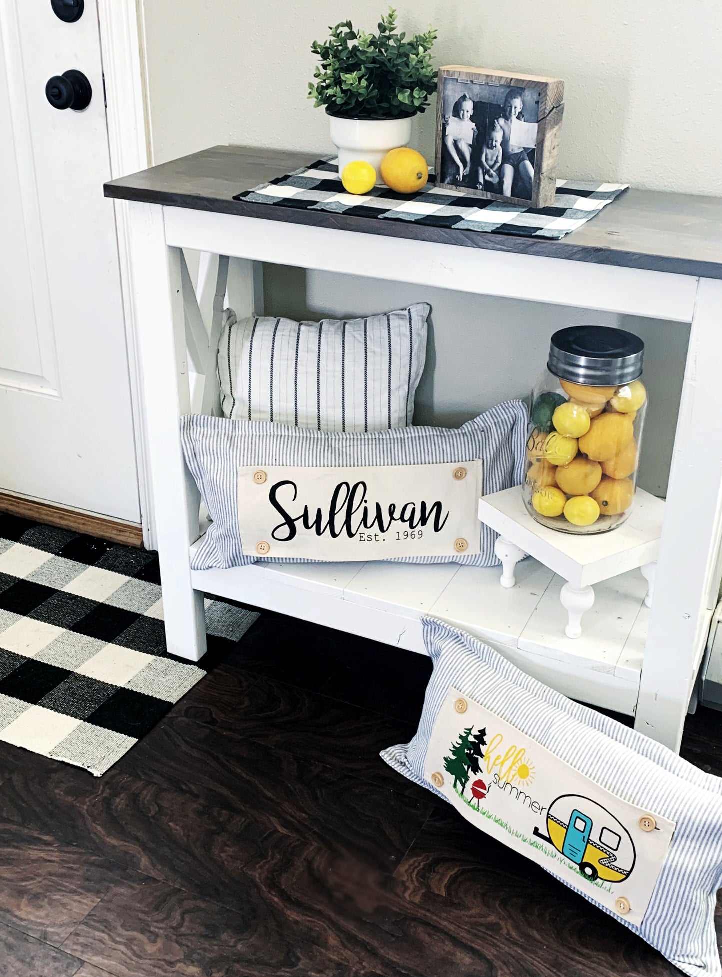 Seasonal Panel: Hello BBQ Summer Vintage Camping Yellow Sunshine Camper, SUMMER CAMPER