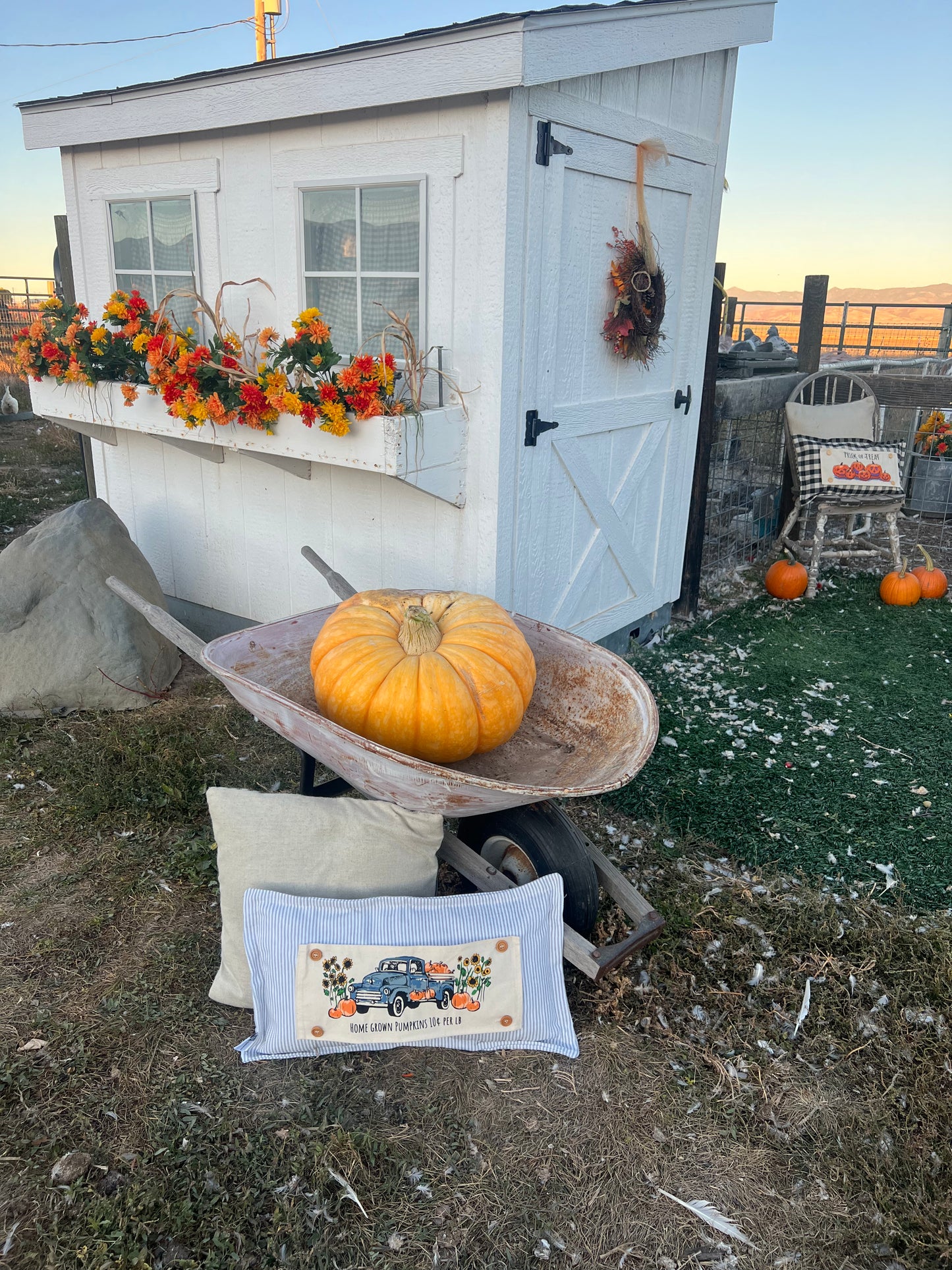 Seasonal Panel: Fall, Autumn,  Father's Day Dad Thanksgiving, Country Farm, Rustic; VINTAGE PUMPKIN TRUCK